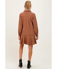 Pinkblush Maternity Navy Striped Long Sleeve Drop Waist Polo Dress