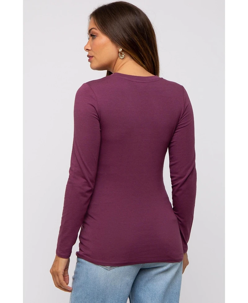 Pinkblush Maternity Plum Long Sleeve Top
