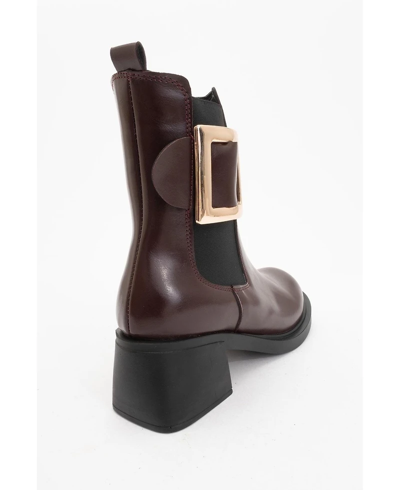 Prologue Shoes Moriah Buckle Block Heel Boot (Women)