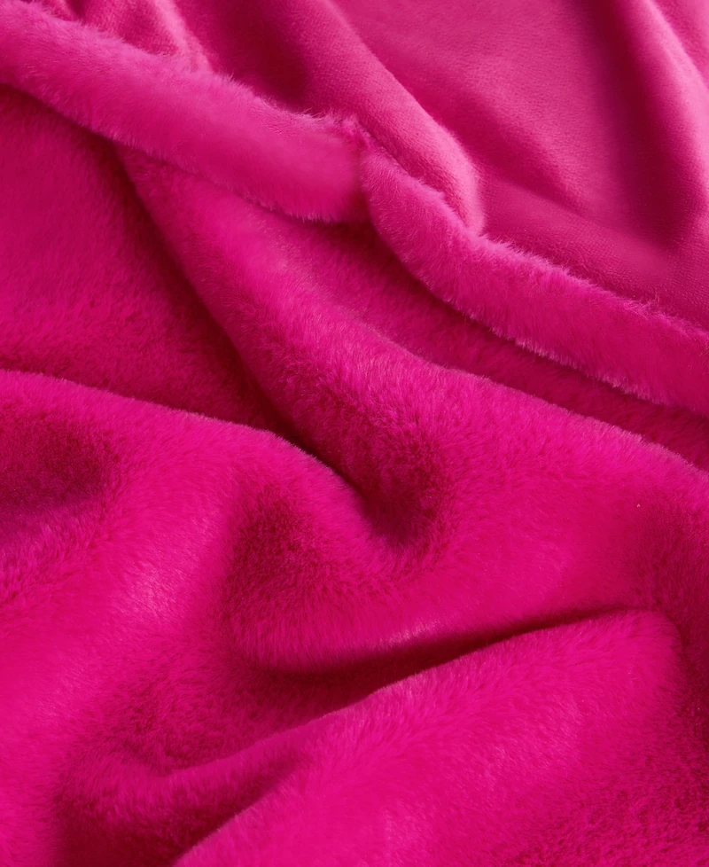 Juicy Couture Rabbit Mink Faux Fur Throw Blanket, 50" x 70"