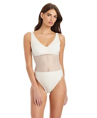 Sanctuary Sea Crochet Over The Shoulder Scoop Neck Tank Swimsuit