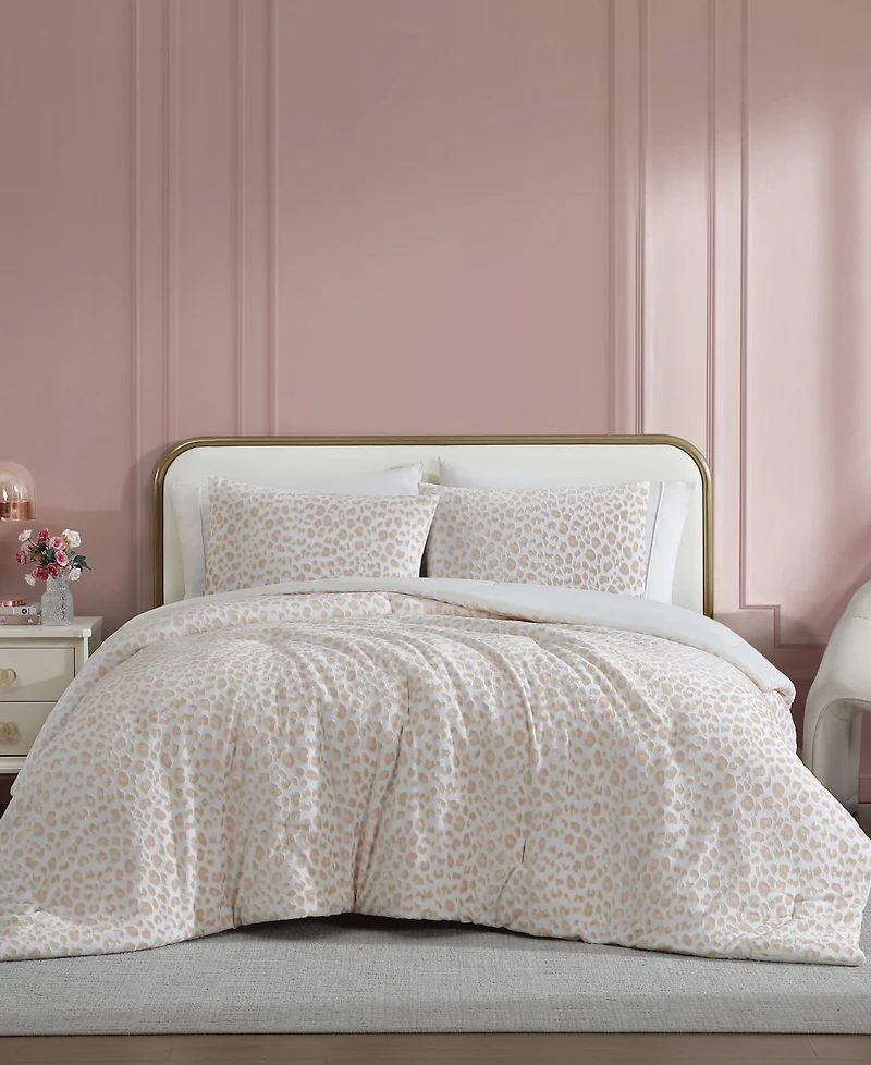 Betsey Johnson Betseys Leopard Burnout Velvet -Pc. Comforter Set