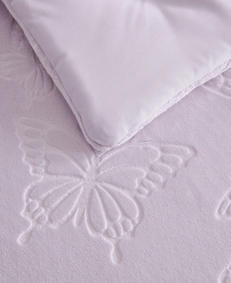 Betsey Johnson Butterfly Embossed Plush Comforter Set