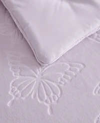 Betsey Johnson Butterfly Embossed Plush Comforter Set