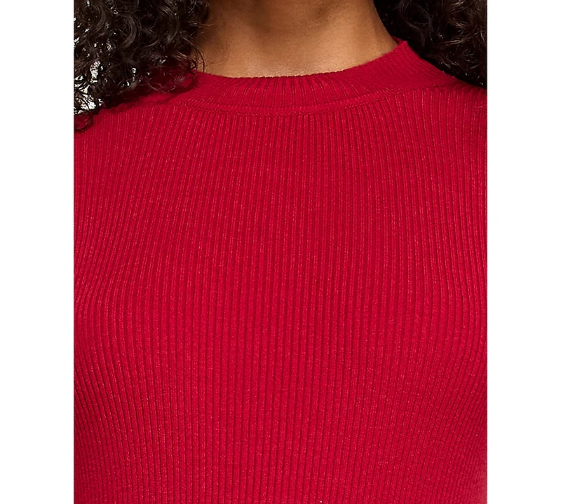 Bcx Juniors' Long Sleeve Mock Neck Slim Sweater Dress
