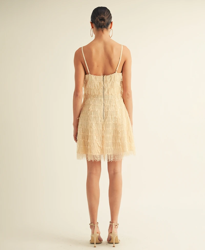 Arose Studio, Inc Women's Samara Fringe Detail Flapper Mini Dress