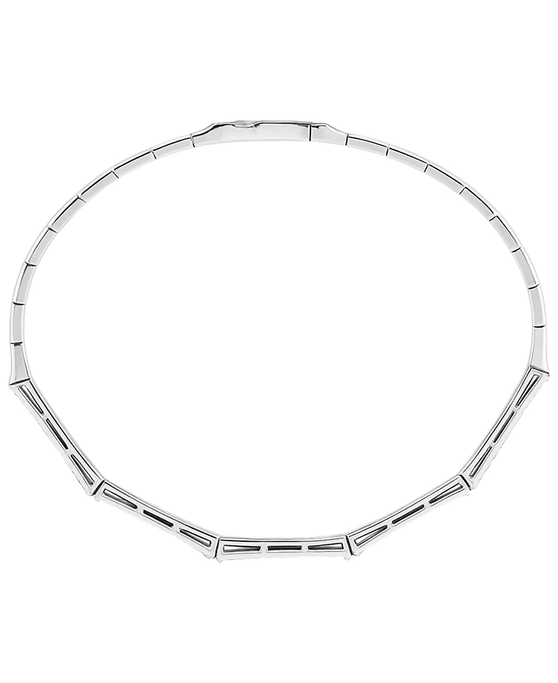 Macy's Lab-Grown Sapphire (1/2 ct. t.w.) and Lab-Grown White Sapphire (1/3 ct. t.w.) Bangle in Sterling Silver