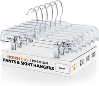14 inch Plastic Pant & Skirt Hangers with Adjustable Clips