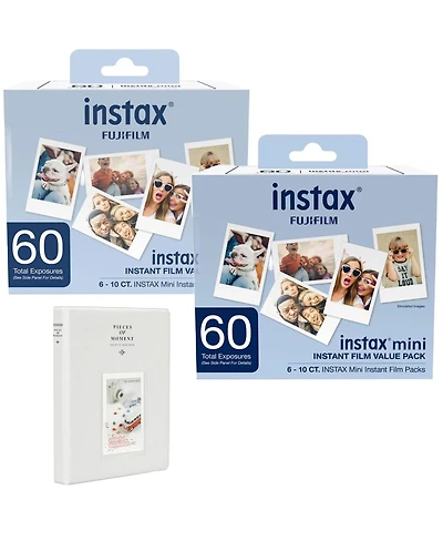Fujifilm Fujifilm Mini Instant Camera Film: 120 Shoots Total, Value Pack, (10 Sheets x 12) Includes Slinger Photo Album