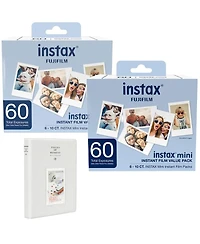 Fujifilm Fujifilm Mini Instant Camera Film: 120 Shoots Total, Value Pack, (10 Sheets x 12) Includes Slinger Photo Album