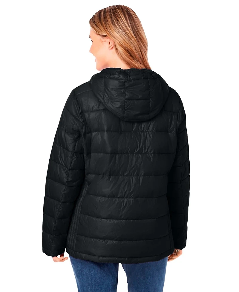 Woman Within Women's Plus Packable Puffer Jacket