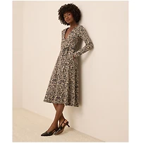 Pact Women's Organic Cotton Fit & Flare Faux Wrap Dress