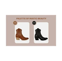 Big Mood Raffia & Faux Leather Cowboy Boots Women