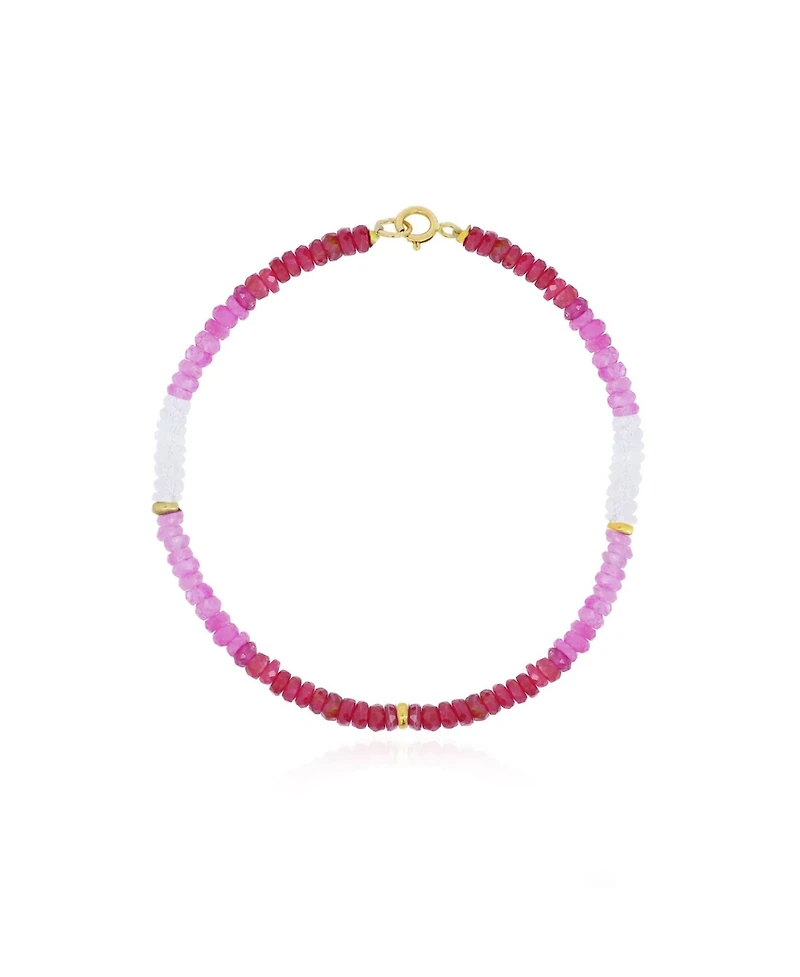 The Lovery Ruby Ombre Bead Bracelet 14K Gold