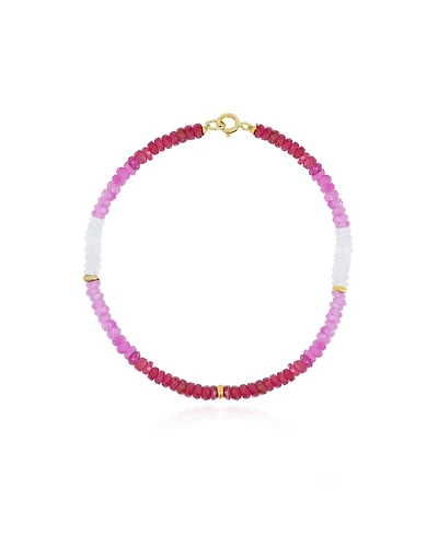 The Lovery Ruby Ombre Bead Bracelet 14K Gold