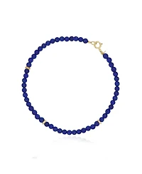 The Lovery Lapis Round Bead Bracelet 14K Gold