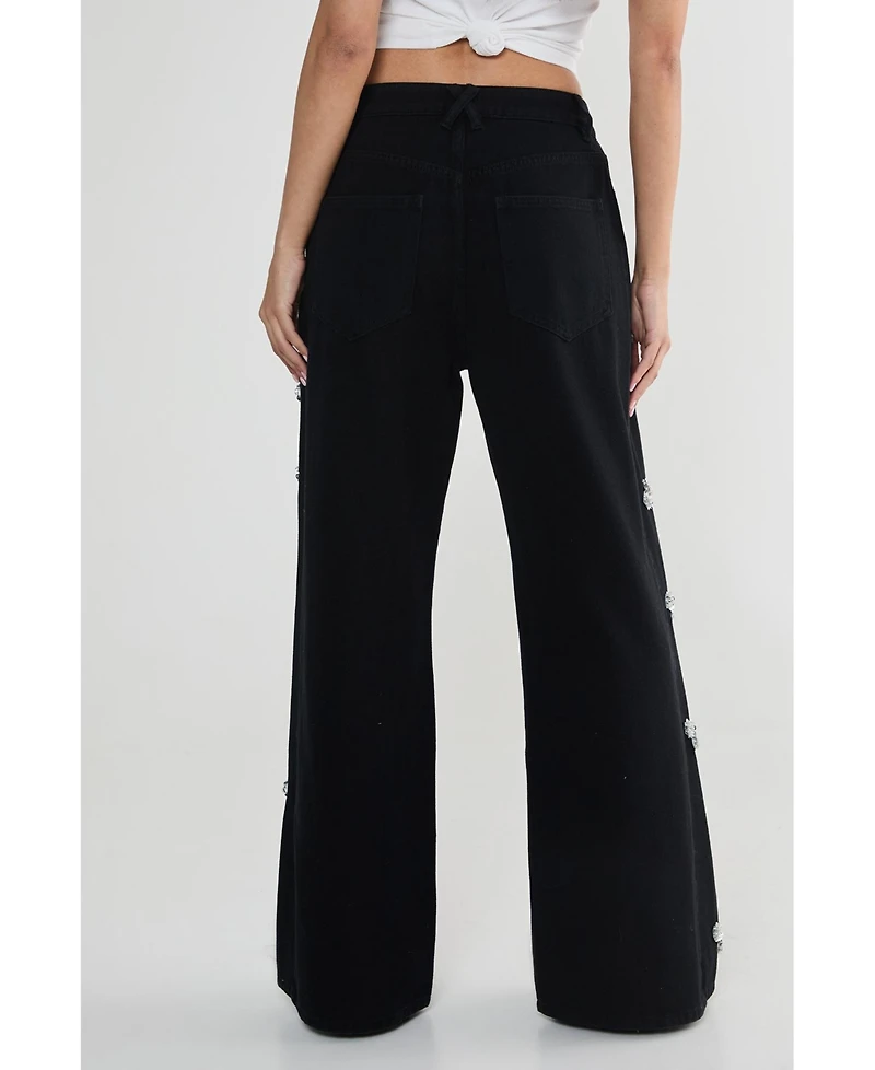 Nasty Gal Limited Embellished Flower Applique Jean
