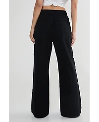 Nasty Gal Limited Embellished Flower Applique Jean