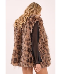 Nasty Gal Women's Leopard Print Faux Fur Gilet