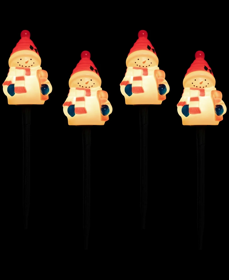 Northlight 16" Jolly Snowmen Christmas Pathway Markers, Set of 4