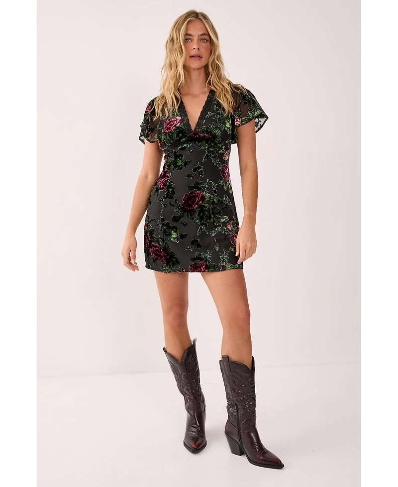 Nasty Gal Women's Lace Trim Cut Out Mini Dress