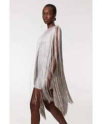 Karen Millen Women's Fringe Mini Knit Dress