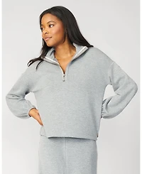 Cable & Gauge Half Zip Pullover Wide Leg Pant