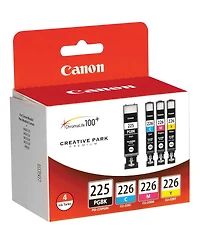 Canon Pgi-225 Black / Cli-226 Cyan, Magenta, Yellow for Select Pixma iP, iX, Mg, Mx Series Printers, 4-Pack