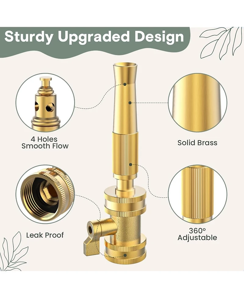 Twinkle Star 4-Pack Heavy Duty Brass Adjustable Twist Hose Nozzle