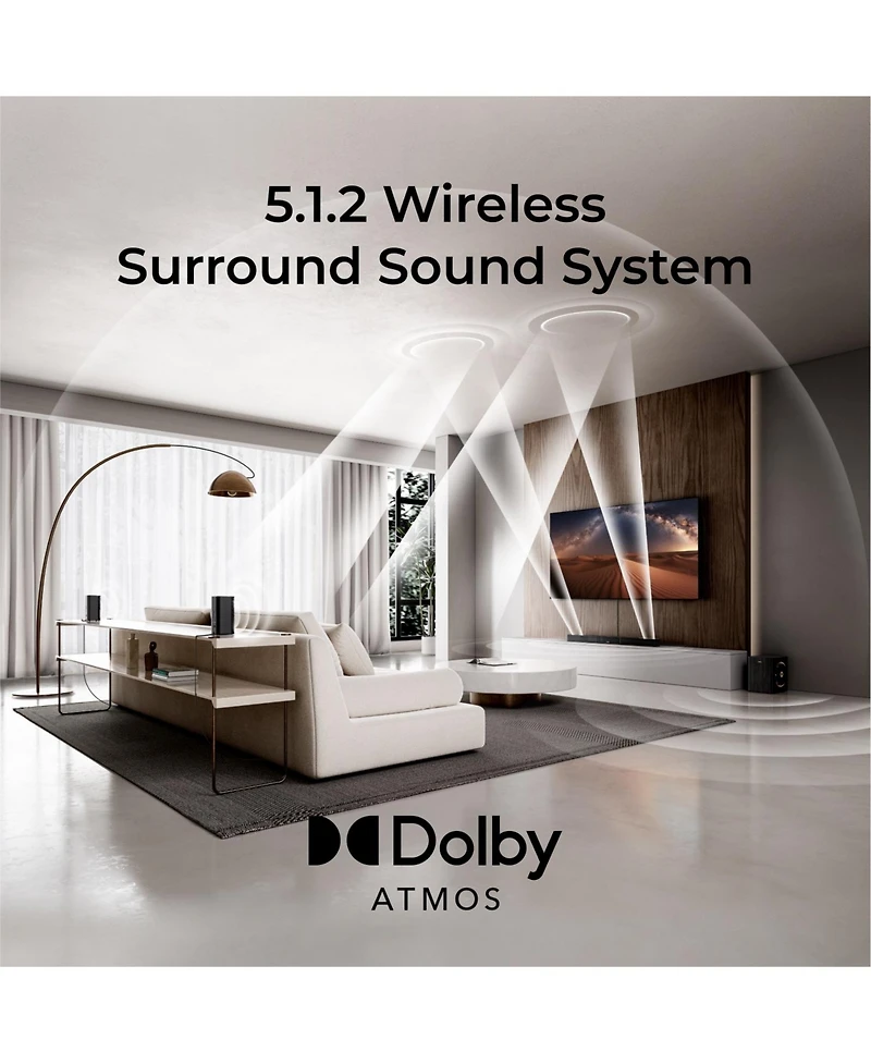 Ultimea Skywave X40 5.1.2ch Sound Bar for Smart Tv w/Dolby Atmos, Wireless Surround Sound System for Tv, 530W Soundbar with Wireless Subwoofer