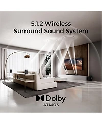 Ultimea Skywave X40 5.1.2ch Sound Bar for Smart Tv w/Dolby Atmos, Wireless Surround Sound System for Tv, 530W Soundbar with Wireless Subwoofer