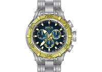 Invicta Men's 47852 Reserve Quartz 3 Hand Black, Blue Dial Watch