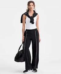 Id Ideology Women's Piping-Trim Fleece Pull-On Pants, Macy's Exclusive