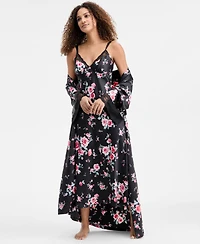 I.n.c. International Concepts Women's Printed Lace Trim Satin Gown, Created for Macy's