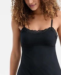 I.n.c. International Concepts Women's Knit Lace Trim Modal Chemise, Created for Macy's