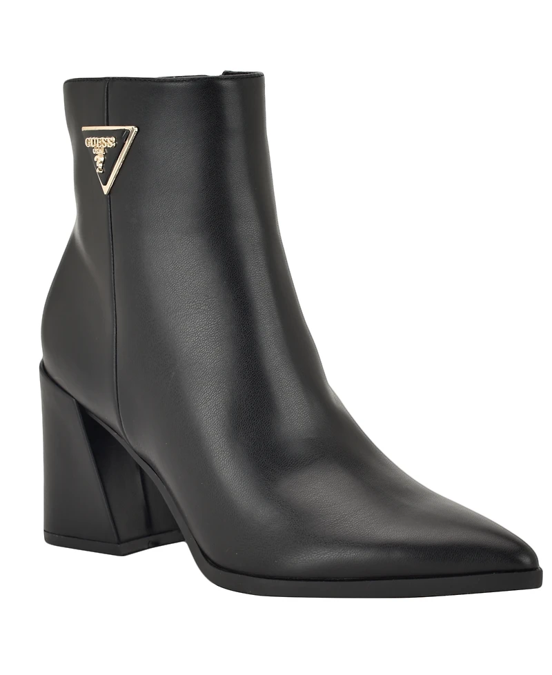 Guess Womens Lusera Flared Block Heel Dress Booties