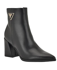 Guess Womens Lusera Flared Block Heel Dress Booties