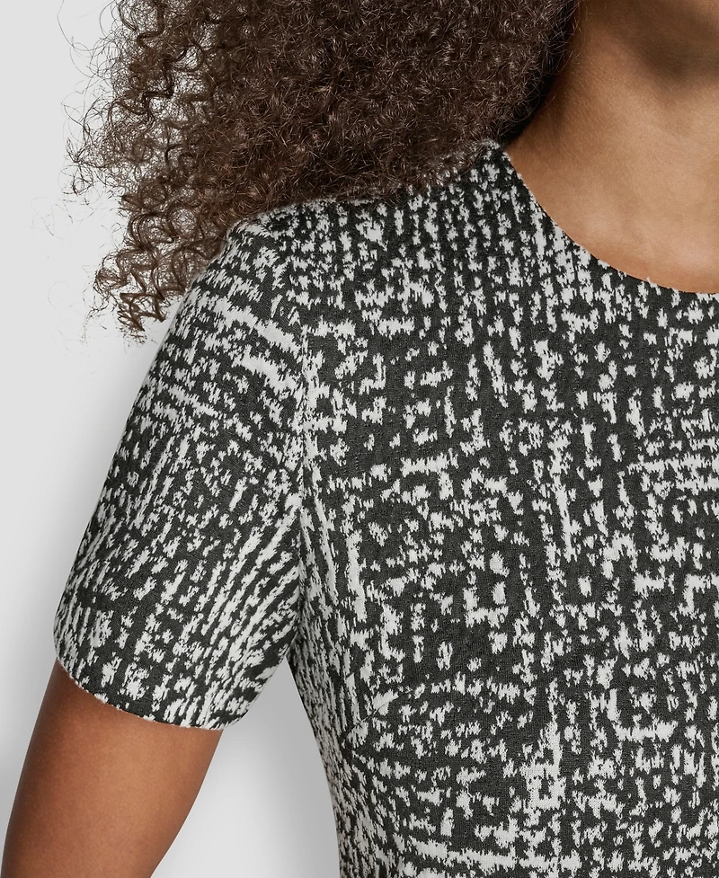 Dkny Women's Short Sleeve Crewneck Shift Dress