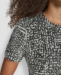 Dkny Women's Short Sleeve Crewneck Shift Dress