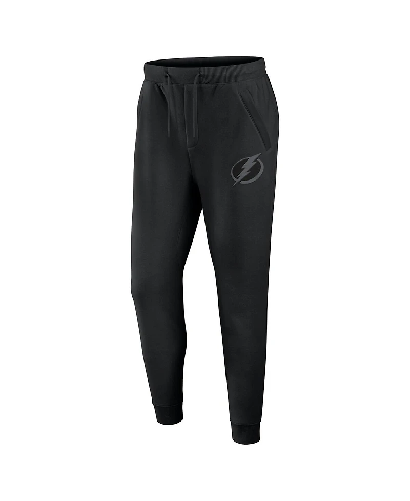 Fanatics Men's Black Tampa Bay Lightning Authentic Pro Road Fleece Sweatpants