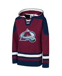 Outerstuff Big Boys and Girls Burgundy Colorado Avalanche Must Have Home V-Neck Pullover Hoodie
