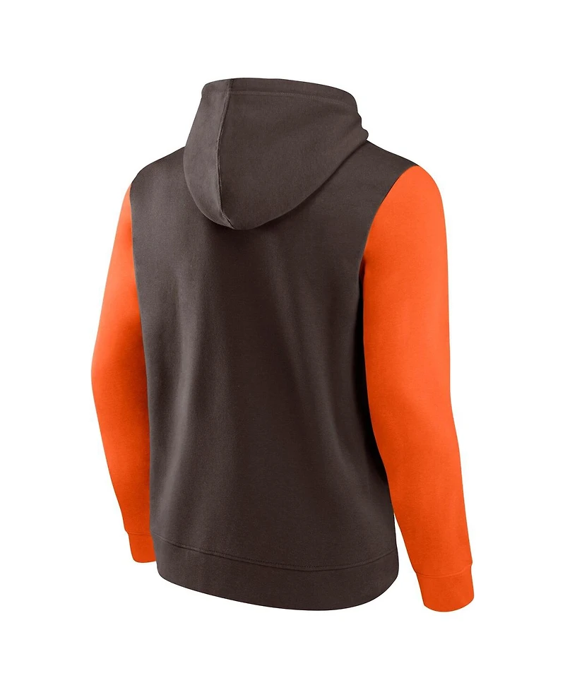 Fanatics Men's Brown/Orange Cleveland Browns Fleece Pullover Hoodie