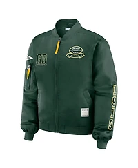 Wear by Erin Andrews Women's Green Green Bay Packers Patch Full-Zip Bomber Jacket