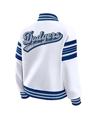 Wear by Erin Andrews Women's White Los Angeles Dodgers Full-Snap Fleece Sweatshirt Jacket