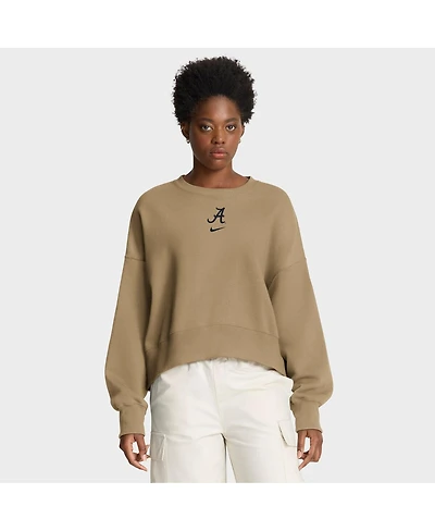 Nike Women's Tan Alabama Crimson Tide Oversized Phoenix 2-Hit Pullover Sweatshirt