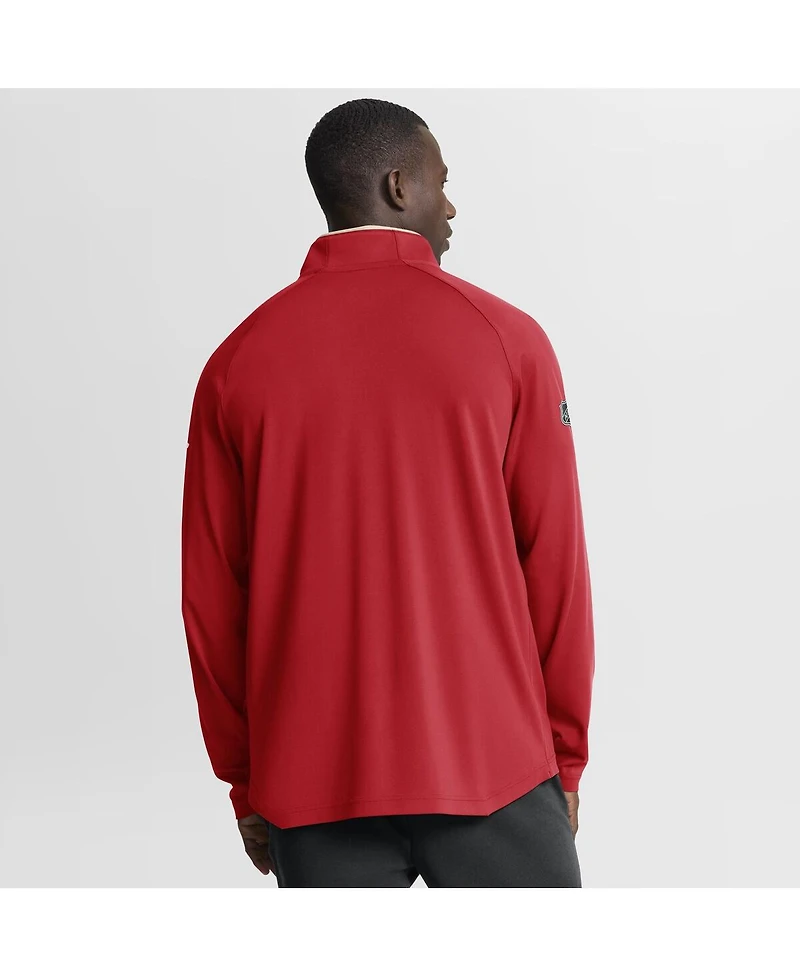 Fanatics Men's Red Detroit Wings Authentic Pro Rink Training Centennial Raglan Quarter-Zip Pullover Sweatshirt