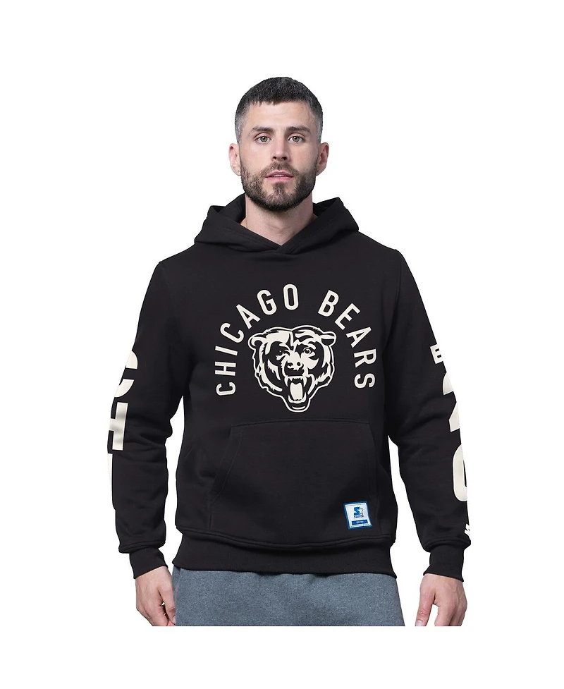 Starter Men's Black Chicago Bears Handoff Fleece Hoodie Sweatshirt