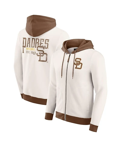 Darius Rucker Collection by Fanatics Men's Cream San Diego Padres Polar Fleece Full-Zip Hoodie