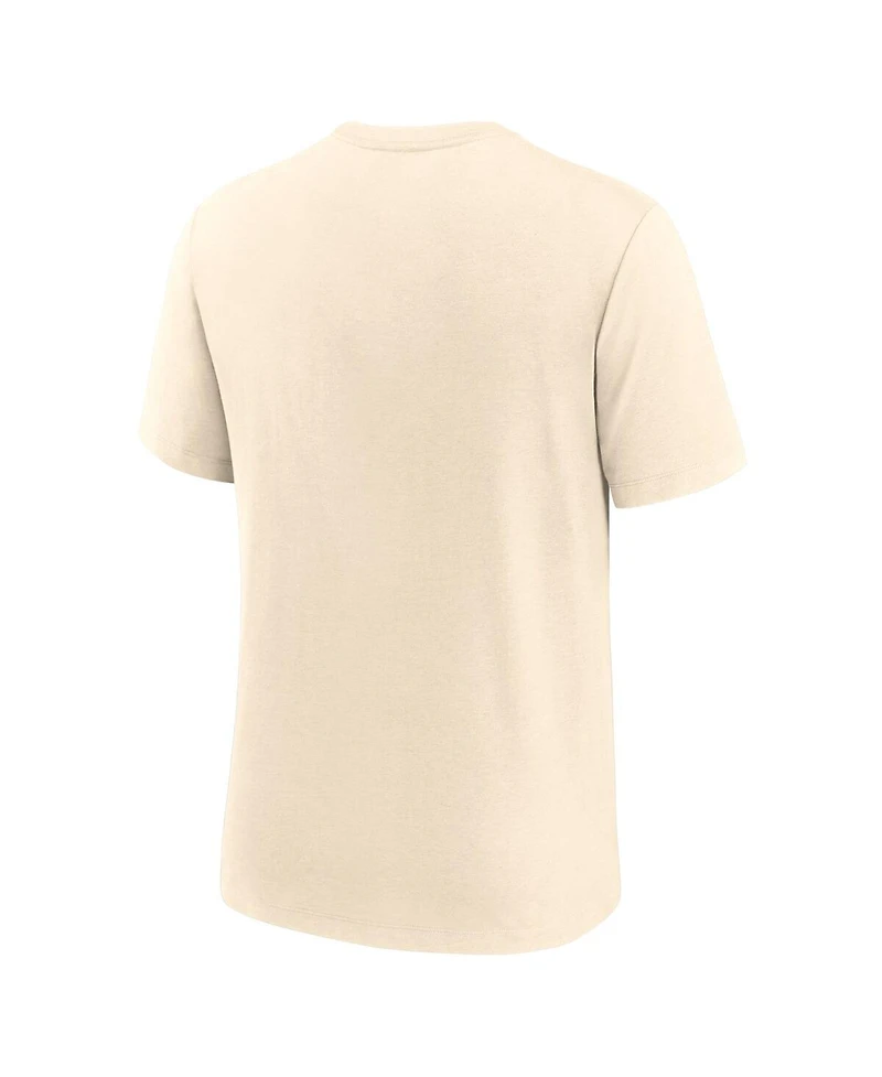 Nike Men's Natural New York Yankees Wordmark Tri-Blend T-Shirt