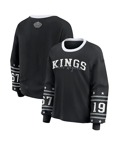 Wear by Erin Andrews Women's Black Los Angeles Kings Long-Sleeve Sport T-Shirt